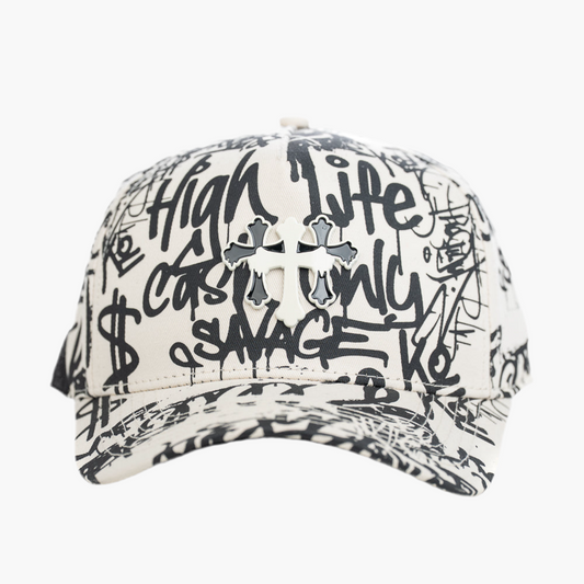 Cash Only graffiti white