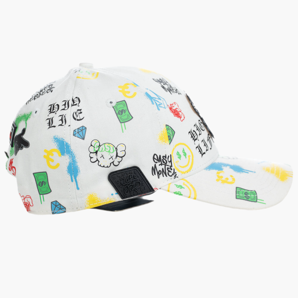 Cash Only Full Print Snap Blanco