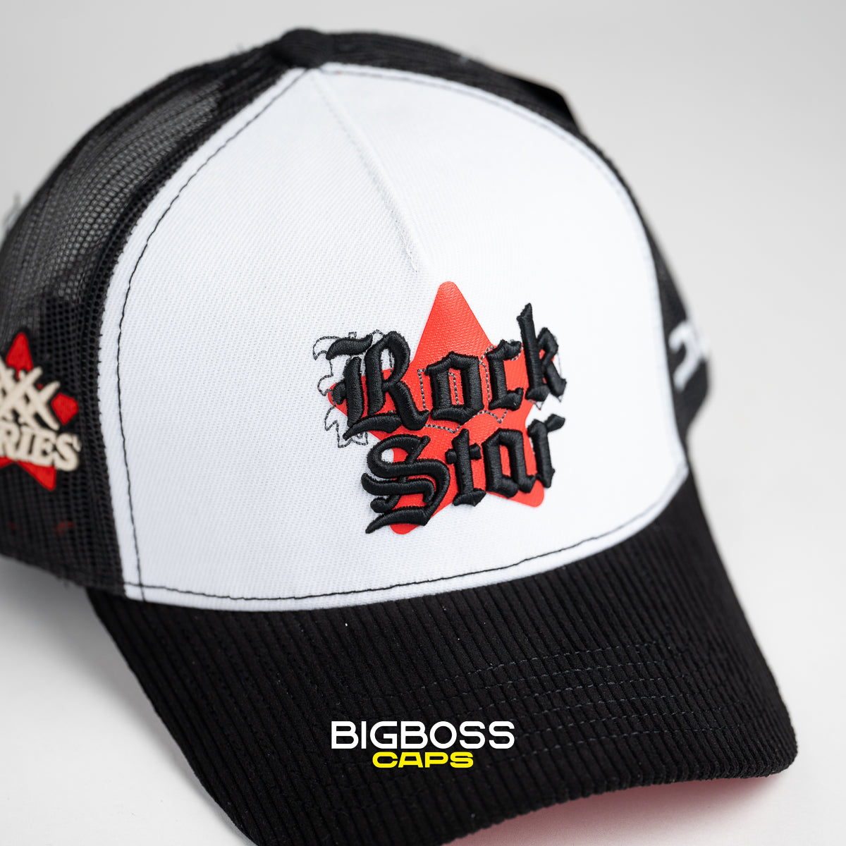 JC HATS - ROCK STAR WHITE BLACK